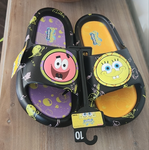 🩴 SpongeBob SquarePants Slide Sandals – Men's Size 10 NWT Fun Patrick Star NEW - Picture 1 of 16